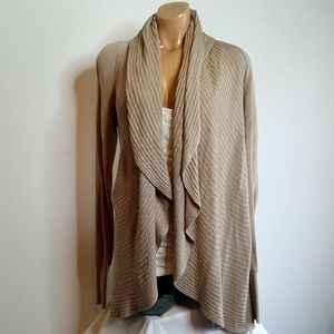 Freesia by Free's Mart tan waterfall Cardigan M